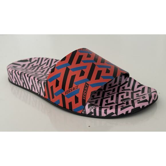 NIB Versace Women's Greca Signature Slides Sandals 9 US (39 Eu) 1004191 Italy - Picture 1 of 14